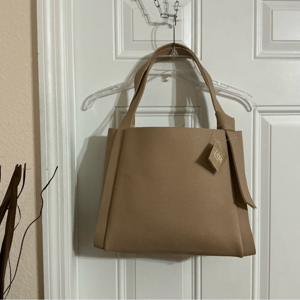 Ulta Beauty Light Tan Faux Leather Women's Tote Bag
